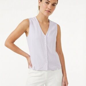 ✨Vintage✨ Lilac Lavender Sleeveless Flowy Blouse Size L